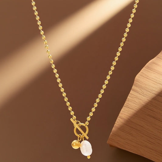 Golden Pearl Necklace