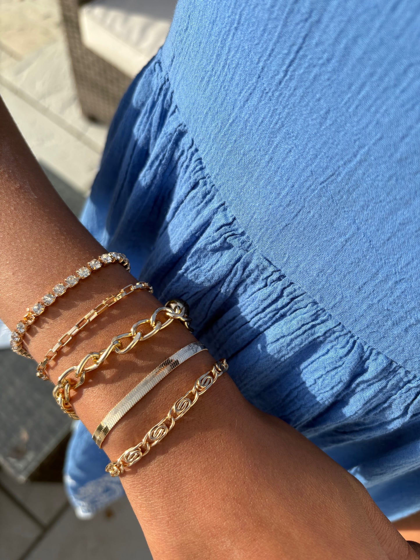 Gold Stack Bracelet Set